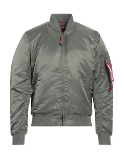 Alpha Industries Man Jacket Military Green Size Xl Nylon In Green