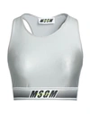 Msgm Woman Top Light Grey Size M Polyamide, Elastane