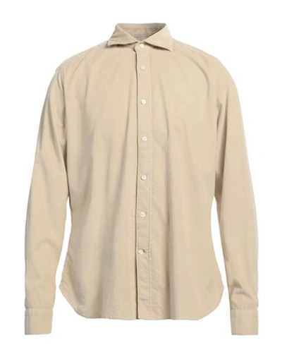 Tintoria Mattei 954 Man Shirt Beige Size 15 Cotton, Elastane