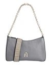 Furla Woman Handbag Lead Size - Calfskin, Polyester In Grey