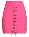 Marc Ellis Woman Mini Skirt Fuchsia Size 6 Cotton In Pink