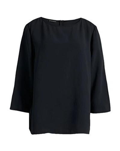 Emporio Armani Woman Top Black Size 14 Acetate, Viscose In Black