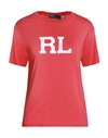 Polo Ralph Lauren Rl Logo Jersey Tee Woman T-shirt Red Size Xl Cotton