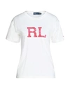Polo Ralph Lauren Rl Logo Jersey Tee Woman T-shirt Ivory Size Xl Cotton In White