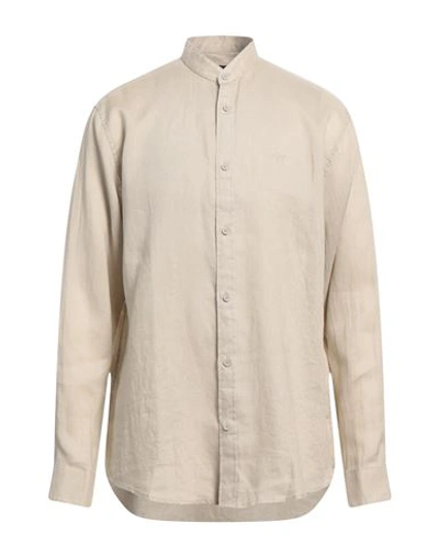 Armani Exchange Man Shirt Beige Size Xxl Linen In Beige