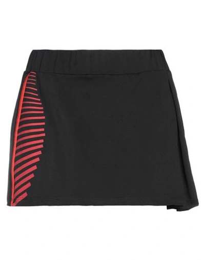 Ea7 Woman Mini Skirt Black Size Xl Polyester, Elastane In Black