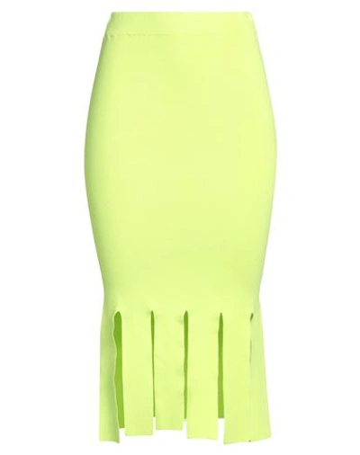 Vicolo Woman Midi Skirt Lime Green Size Onesize Viscose, Polyester
