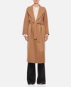 S Max Mara Poldo Wool Belted Coat In Brown