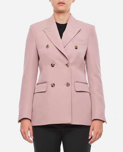 Golden Goose Journey Blazer Double-breasted Compact Gabardine Wool Clothing In Pink