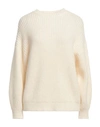 Peserico Woman Sweater Ivory Size 6 Virgin Wool, Silk, Cashmere, Metallic Fiber, Baby Alpaca Wool In White