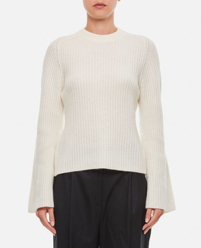 Loulou Studio Cashmere Crewneck Sweater In White