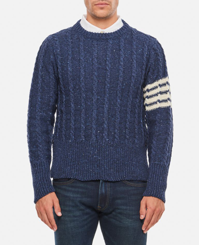 Thom Browne Twist Cable-knit Crew Neck Jumper In Multi-colored