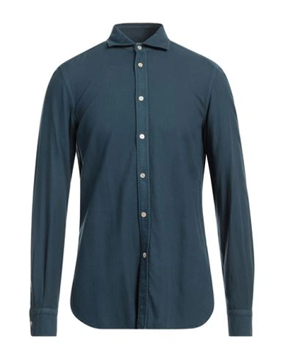 Boglioli Man Shirt Deep Jade Size 15 ¾ Viscose, Cotton In Green