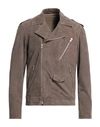 Dfour Man Jacket Dove Grey Size 42 Soft Leather