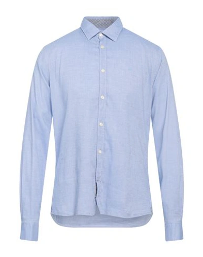 Fred Mello Man Shirt Sky Blue Size Xl Cotton, Elastane
