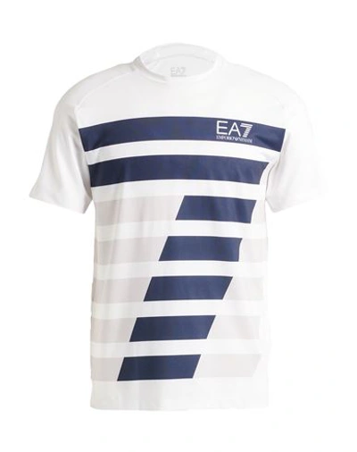Ea7 Man T-shirt White Size Xs Polyester, Elastane