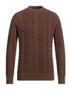 +39 Masq Man Sweater Cocoa Size 38 Wool, Polyamide In Brown