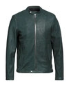 Vintage De Luxe Man Jacket Dark Green Size 44 Soft Leather