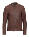 Vintage De Luxe Man Jacket Brown Size 44 Soft Leather