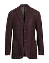 Lardini Man Blazer Deep Purple Size 44 Wool, Silk, Cotton, Linen, Polyamide