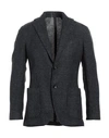 Lardini Man Blazer Midnight Blue Size 38 Wool, Silk, Cotton, Linen, Polyamide In Grey
