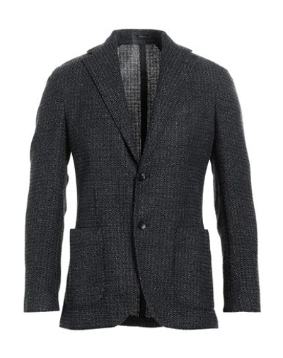 Lardini Man Blazer Midnight Blue Size 38 Wool, Silk, Cotton, Linen, Polyamide