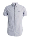 Emporio Armani Man Shirt Light Grey Size S Cotton, Polyamide, Elastane