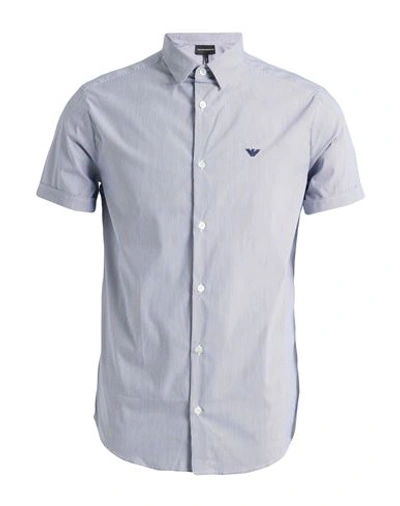 Emporio Armani Man Shirt Light Grey Size S Cotton, Polyamide, Elastane