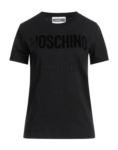 Moschino Woman T-shirt Black Size 8 Organic Cotton