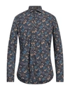 Tintoria Mattei 954 Man Shirt Slate Blue Size 17 Cotton