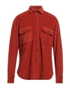 Tintoria Mattei 954 Man Shirt Coral Size 16 Cotton In Red