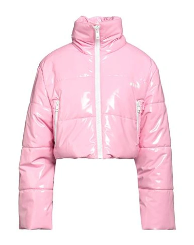 Msgm Woman Puffer Pink Size 8 Polyester, Elastane