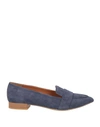 Geox Woman Loafers Navy Size 7.5 Soft Leather In Navy Blue