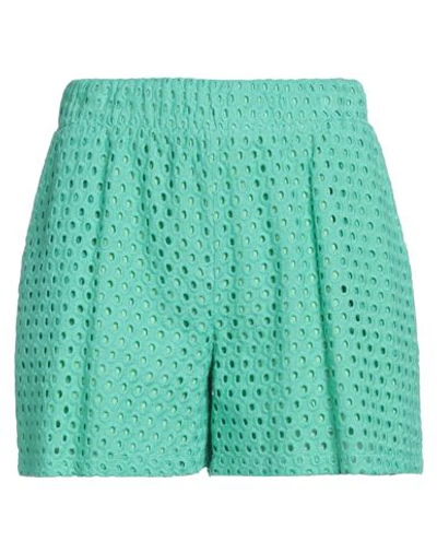 White Wise Woman Shorts & Bermuda Shorts Light Green Size 8 Cotton