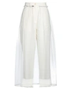 Maison Margiela Woman Pants Ivory Size 6 Virgin Wool, Polyester, Elastane In White