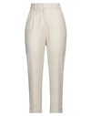 Peserico Woman Pants Ivory Size 6 Virgin Wool, Polyamide, Metallic Fiber In White