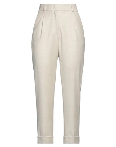 Peserico Woman Pants Ivory Size 6 Virgin Wool, Polyamide, Metallic Fiber In White