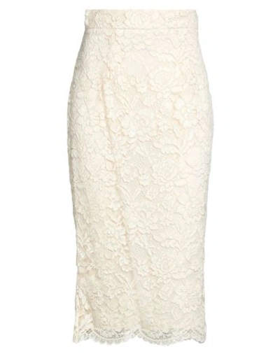 Elisabetta Franchi Woman Midi Skirt Beige Size 4 Polyamide, Viscose In Beige