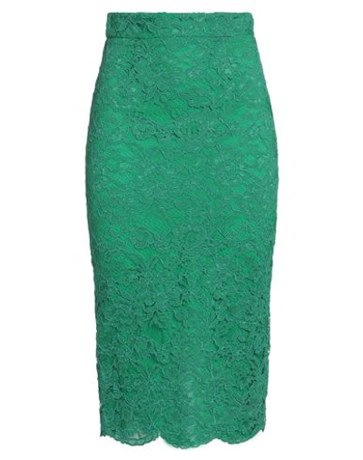 Elisabetta Franchi Woman Midi Skirt Green Size 6 Polyamide, Viscose