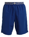 Versace Man Beach Shorts And Pants Bright Blue Size 34 Polyester, Elastane, Polyamide