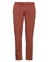 0/zero Construction Man Pants Rust Size 36 Cotton, Elastane In Red