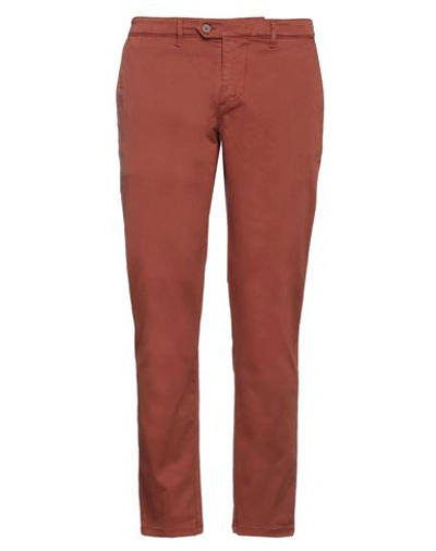 0/zero Construction Man Pants Rust Size 36 Cotton, Elastane In Red