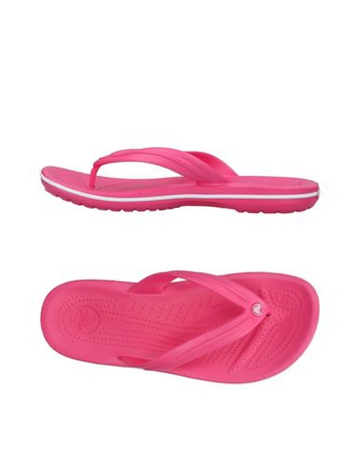 Crocs Woman Toe Strap Sandals Pink Size 11 Pvc - Polyvinyl Chloride