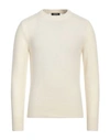 +39 Masq Man Sweater Ivory Size 38 Merino Wool In White