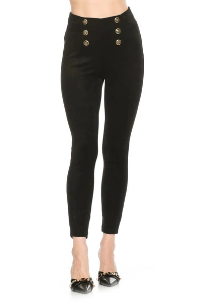 Alexia Admor Feyja Faux Suede Leggings In Black
