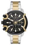 Diesel ® Griffed Chronograph Two Tone Bracelet Watch, 48mm In Tri-tone