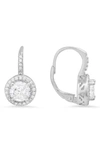 Queen Jewels Round Cz Earrings In Silver