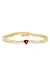 Queen Jewels Cz Heart Bracelet In Gold