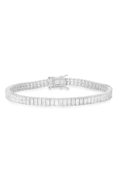 Queen Jewels Baguette Tennis Bracelet In Silver