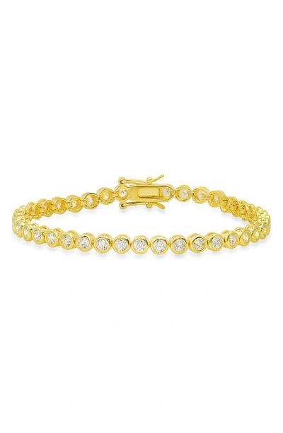 Queen Jewels Cubic Zirconia Tennis Bracelet In Gold